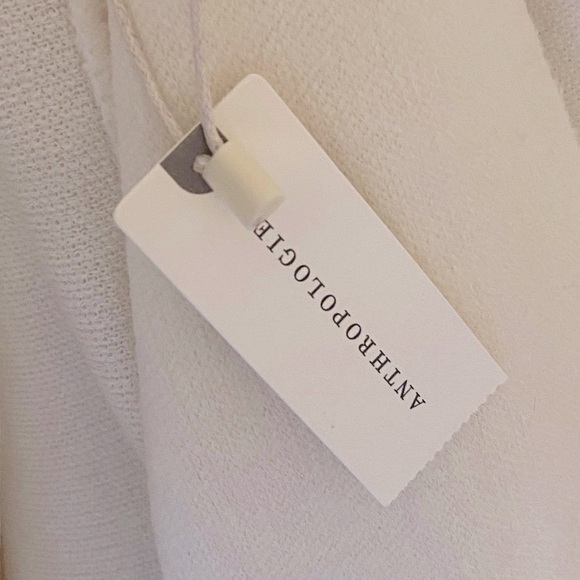 Anthropologie Asymmetrical Poncho Lightweight Ivory Knit Women’s One Size NWT - Picture 3 of 10